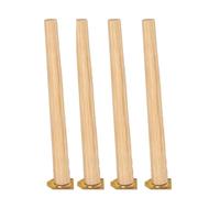 HJYCLFAZU Patas de Madera de 40 cm (16 Pulgadas) para Muebles, Redondas, de Repuesto, con Tornillos preperforados, Paquete de 4, Bordes Lisos, Ideales para sofás y Muebles del hogar.