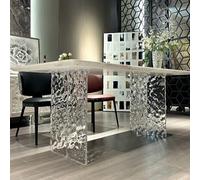 HJYCLFAZU Patas de Mesa de acrílico Transparente de Lujo, Juego de 2 Muebles Decorativos Modernos para Sala de Estar, Patas de Escritorio Transparentes, Pata Resistente (50 x 70 cm (19 3/4 x 27 1/4)