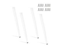 HJYCLFAZU Patas de Metal Ajustables para Muebles. Juego de 4 Patas de Repuesto Blancas de 60 cm para Mesa, Escritorio, Silla, Armario, Cama, credenza, sofá y más.