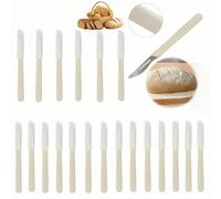 HJYDGJ 20 cuchillos de desayuno de acero inoxidable, cuchillo de pan, cuchillo de panadería, juego de cuchillos para baguette, pan, panadero, masa, cuchillo de afeitar, cuchillo de masa, para usar en