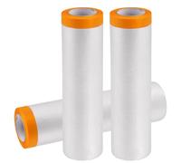 HJYIMYI 3 Rollo de Plasticos para Cubrir Muebles con Cinta,270cmx20m Abdeckfolie mit Klebeband,Rollos de Plastico para Vehículo de Motor,Pintura,Piso,Pared,Armarios y Alfombras (Color Transparente)