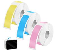 HJYIMYI 3 Rollos Cinta de Etiquetas Térmicas,12 X 40mm (Rojo,Amarillo,Azul)