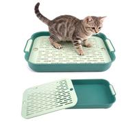 HJYIMYI Esquinero Conejo,27 x 18.5 x 4 cm Inodoro de Animales Pequeños,Rejilla de Plástico,Bandeja de Basura para Conejo,Aseo de Conejos para Cobayas,Hámster,Chinchillas,Conejos (Verde Pequeño)