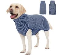 Hjyokuso Chaleco de forro polar para perro, sudadera elástica, cálido y ligero, abrigo de pijama, otoño e invierno, clima frío, chaqueta para perros pequeños, medianos y grandes, azul, L