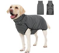 Hjyokuso Chaleco de forro polar para perro, sudadera elástica, cálido y ligero, abrigo de pijama, otoño e invierno, clima frío, chaqueta para perros pequeños, medianos y grandes, color negro, talla L