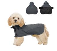 Hjyokuso Chubasquero para perro, impermeable, resistente al viento, para perros pequeños, medianos, grandes, extragrandes, reflectantes, transpirables, cobertura de cuerpo completo, traje seco