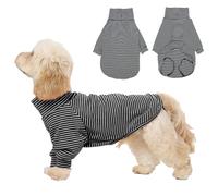 Hjyokuso Suéter de forro polar de cuello alto para perro, suéter de invierno cálido y suave con mangas, ropa ligera y acogedora para clima frío para perros pequeños, medianos y grandes, negro, talla M