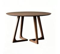 HJYXXSR Mesa de Comedor Redonda de Madera Maciza, Chapa de Nogal de Estilo Industrial, Mesa de reuniones Sencilla, Adecuada para Comedor, Sala de Estar, área de recepción de Negocios 120cm/47.2in