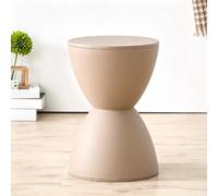 HJYXXSR Taburete de plástico con Forma de Reloj de Arena, Silla Redonda Multifuncional, Mesa Redonda pequeña portátil/mesita de Noche, Adecuado para Sala de Estar, Dormitorio, Comedor Khaki