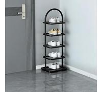 HJYXXSR Zapatero De Entrada, Zapatero De Pie Ultrafino, Estante De Varios Niveles, Torre De Zapatos Estrecha, Adecuado para Entradas, Pasillos Y Salas De Estar Black Five Tiers