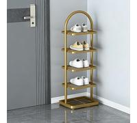 HJYXXSR Zapatero De Entrada, Zapatero De Pie Ultrafino, Estante De Varios Niveles, Torre De Zapatos Estrecha, Adecuado para Entradas, Pasillos Y Salas De Estar Gold Five Tiers