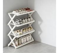 HJYXXSR Zapatero Plegable, Zapatero de bambú, Estante de Almacenamiento Independiente Simple, Adecuado para Porche, Dormitorio y vestidor White 50 * 25 * 66cm/19.7 * 10 * 26inches