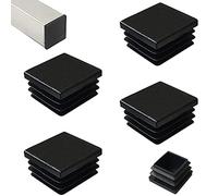 HJYZY 100 mm Tapas Plásticas Cuadradas Negro - Insertos de Tubos para Las Patas de la Mesa Sillas Muebles 4 Piezas