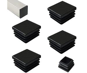 HJYZY 100 mm Tapas Plásticas Cuadradas Negro - Insertos de Tubos para Las Patas de la Mesa Sillas Muebles 4 Piezas