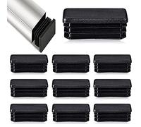 HJYZY 12 piezas de tapones de láminas para tubos rectangulares de 80 x 40 mm para tubos metálicos, inserto deslizante para tubos de postes de cerca y muebles, color negro