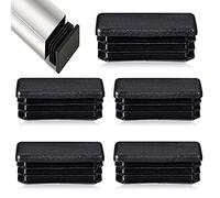 HJYZY 12 tapones de láminas para tubos rectangulares, 100 x 50 mm, color negro