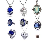 HJYZY 18 piezas The Vampire Diaries Collares Elena Daylight Walking Signet Damon's Ring Elena Gilbert Daywalk Katherine Sapphire Crystal Colgante Collares Set de pegatinas