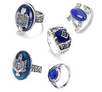 HJYZY 25 anillos Vampire Diaries para mujer El Señor de los Anillos Salvatore Damon Stefan Dedo Juego de pegatinas, Aleación de cinc