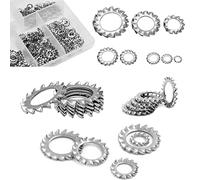 HJYZY 300 unidades métricas 304 de acero inoxidable externo Star Washer Kit - incluido: M2.5 M3 M4 M5 M6 M8 M10 M12
