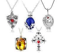 HJYZY 5 piezas Vampiro Joyería Daywalk Sapphire Elenan Apertura Verbain Locket Bonnie Collar Vampir Colgante Conjunto de joyas Cosplay para los fans