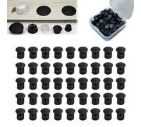 HJYZY Diferentes tamaños - Tapón de plástico de nailon para agujeros redondos para agujeros de armario, color negro (5 mm, 50 unidades con caja)