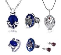 HJYZY Juego de 6 piezas de The Vampire Jewellery Elena Daylight Walking Signet Damon's Stefan Ring Gilbert Opening Verbain Locket Pendant Necklace Daywalking Katherine, Metal, No es una piedra