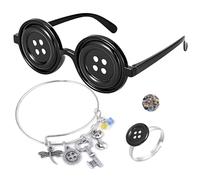 HJYZY Juego de gafas de ojo de botón de Coralim de anime y pulsera de libélula para Halloween, cosplay, accesorios de disfraz con calcomanías, 13 piezas