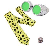 HJYZY Nanami - Gafas retro steampunk, gafas de anime, cosplay, corbata Kento para Halloween, accesorio de disfraz con calcomanías, 12 unidades