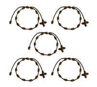 HJYZY Pulsera Decenario de 10 uds con cruz tejida ajustable Rosario Pulsera Cruz - Adecuados para hombres y mujeres