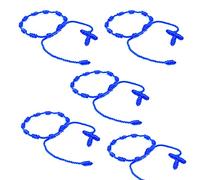 HJYZY Pulsera Decenario de 10 uds con cruz tejida ajustable Rosario Pulsera Cruz - Adecuados para hombres y mujeres