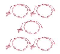 HJYZY Pulsera Decenario de 10 uds con cruz tejida ajustable Rosario Pulsera Cruz - Adecuados para hombres y mujeres