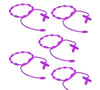 HJYZY Pulsera Decenario de 10 uds con cruz tejida ajustable Rosario Pulsera Cruz - Adecuados para hombres y mujeres