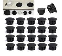 HJYZY - Tapón de plástico de nailon, agujero redondo para agujeros de gabinete, 30 mm, 12 unidades, negro