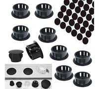 HJYZY Tapones autoadhesivos de 21 mm, adhesivos a prueba de polvo, adhesivos de plástico negros de 30 mm, para agujeros tapones de agujero de tornillo para puerta tornillo silla armario 104 piezas
