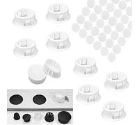 HJYZY Tapones de botón redondos de 30 mm, tapón de rosca, tapa de perforación, para gabinetes, estantes, color blanco de 21 mm, autoadhesivo, tapas adhesivas a prueba de polvo, 104 unidades