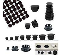 HJYZY Tapones de plástico 5 mm/6 mm/8 mm/10 mm/16 mm/18 mm/20 mm/22 mm Tapones de Agujero de gabinete Tapones de Agujero de gabinete Negro 21 mm Tapas de Tornillos Autoadhesivas 154 Piezas