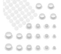 HJYZY Tapones de plástico para agujeros de 5/8/10/12/15 mm para agujeros de armario, agujeros de tornillo, color blanco, 21 mm, autoadhesivos, tapas de tornillo, a prueba de polvo, 304 unidades