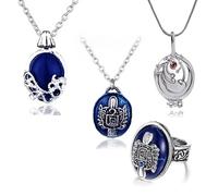 HJYZY The Vampire Damon's Costume Jewelry Accessories Elena Gilbert Opening Verbain Locket Collar con colgante de verbena Daywalking Katherine, collares con sello Stefan juego de anillos con