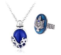 HJYZY The Vampire Stefan - Juego de anillos con colgante de cristal de zafiro Katherine inspirado en la familia, con calcomanías, 12 piezas, Zinc, No es una piedra preciosa