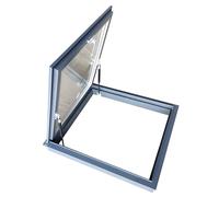 HJZALMI Claraboya Manual, Ventana De Techo Transparente para Cobertizo, Claraboyas para Techo De Casa con Vidrio Templado, para Solárium, Carpa, Sótano(Grey,78x98cm)