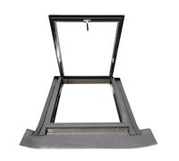 HJZALMI Claraboya Manual, Ventana De Techo Transparente para Cobertizo, Claraboyas para Techo De Casa con Vidrio Templado, para Solárium, Carpa, Sótano(Gray-A,68x88cm)
