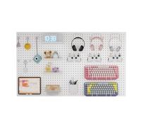 HJZALMI Kit Tablero Perforado, Organizador Pared Versátil Ganchos, Tableros Perforados Y Accesorios, Soporte Modular Juegos, Soporte Mandos De Juegos De Pared.(Blanco,120x70cm(47.2x27.6in))