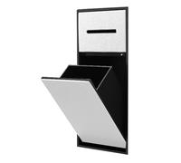 HJZALMI Nicho Ducha Acero Inoxidable, Estante Empotrado para Papel Higiénico Y Papelera, Organizador Baño para Cocina, Sala De Estar, Dormitorio, Hotel, Residencia(White-b)