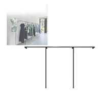 HJZALMI Percheros Ropa Montados En La Pared, Estante Exhibición Tiendas Ropa, Estante Exhibición Minorista, Perchero Industrial Multiusos Tubo, Organizador Ropa Armario(120x170cm)