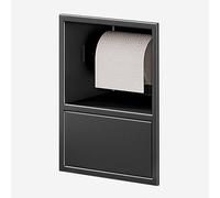 HJZALMI Portarrollos De Papel Higiénico Empotrado, Nicho De Acero Inoxidable 304 para Inodoro, Nicho para Papelera Integrado, Organizador De Artículos De Tocador(Black,170x230x120mm)