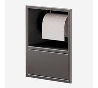 HJZALMI Portarrollos De Papel Higiénico Empotrado, Nicho De Acero Inoxidable 304 para Inodoro, Nicho para Papelera Integrado, Organizador De Artículos De Tocador(Grey,170x230x120mm)