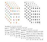 HJZHII 15 hojas de tatuajes temporales con letras, pequeños tatuajes falsos para dedos, pegatinas del alfabeto, tatuaje gótico falso, tatuaje de alfabeto colorido para dedos, cuello y cuerpo de