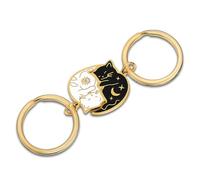 HJZHII 2 llaveros de regalo para parejas, bonitos llaveros de gato a juego, llaveros para parejas, regalo del día de San Valentín para novio, novia, esposa, marido, él, ella, amante de los gatos,