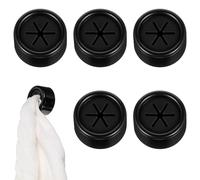 HJZHII 5 ganchos redondos autoadhesivos para toallas, ganchos negros para colgar toallas, para colgar toallas de cocina, para baño, cocina, hogar, ahorro de espacio (tipo cruz)