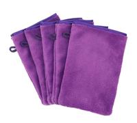 HJZHII 5 paños de microfibra, 20 x 15 cm, guantes de lavado para cara, cuerpo de terciopelo coral, fuerte absorción de agua, guante de lavado reutilizable suave (morado)